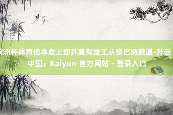 欧洲杯体育但本质上却并莫得竣工从黎巴嫩撤退-开云「中国」Kaiyun·官方网站 - 登录入口