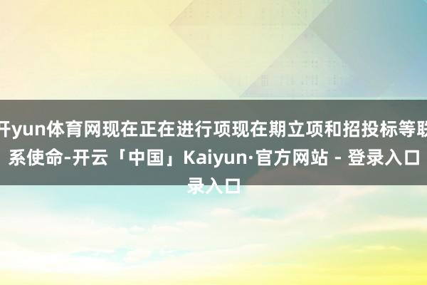 开yun体育网现在正在进行项现在期立项和招投标等联系使命-开云「中国」Kaiyun·官方网站 - 登录入口